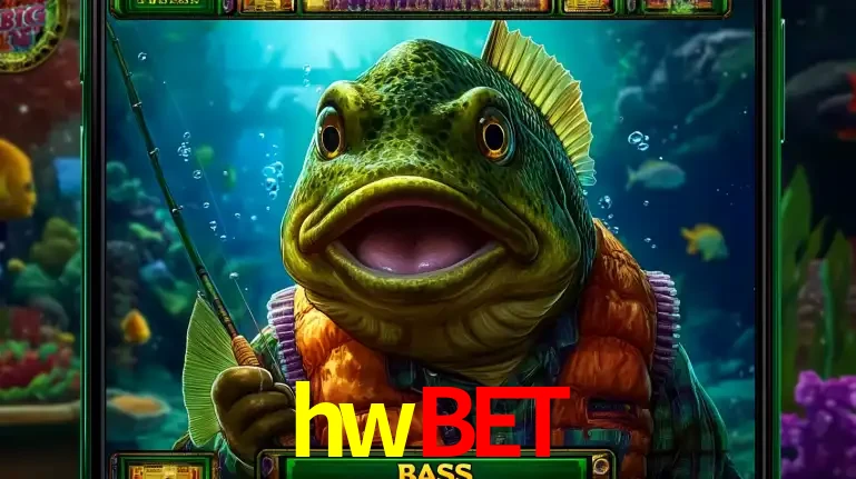 Personagem de peixe pescador do popular jogo de slot com tema de pescaria, uma das emocionantes opções de caça-níqueis para jogar e ganhar no cassino hwbet.